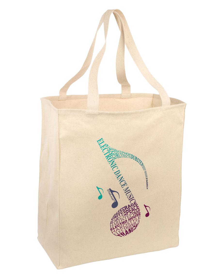 Music Note Typography Large Grocery Tote Bag-Grocery Tote-TooLoud-Natural-Large-Davson Sales