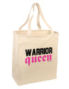 TooLoud Warrior Queen Pink Script Large Grocery Tote Bag-Grocery Tote-TooLoud-Natural-Large-Davson Sales