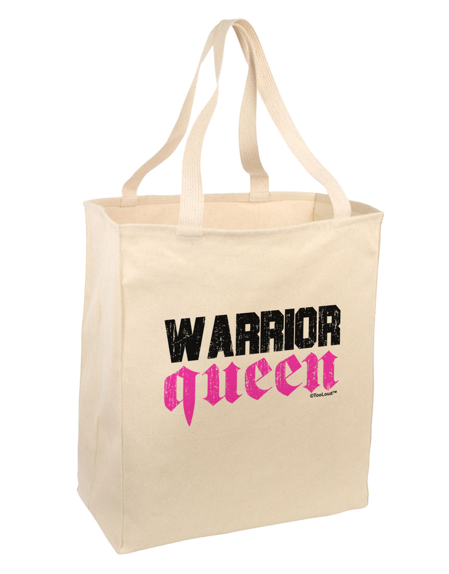 TooLoud Warrior Queen Pink Script Large Grocery Tote Bag-Grocery Tote-TooLoud-Natural-Large-Davson Sales