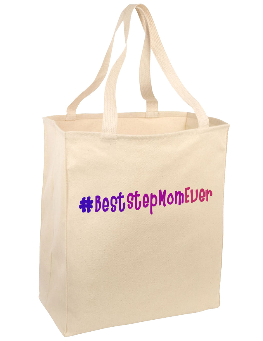 #BestStepMomEver Large Grocery Tote Bag-Grocery Tote-TooLoud-Natural-Large-Davson Sales