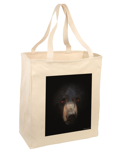 Scary Black Bear Large Grocery Tote Bag-Natural-Grocery Tote-TooLoud-Natural-Large-Davson Sales