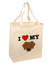 I Heart My - Cute Chocolate Labrador Retriever Dog Large Grocery Tote Bag by TooLoud-Grocery Tote-TooLoud-Natural-Large-Davson Sales