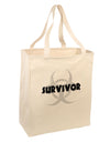 Biohazard Survivor - Zombie Apocalypse Large Grocery Tote Bag-Grocery Tote-TooLoud-Natural-Large-Davson Sales