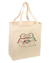 Cute Snowman Family with Girl Large Grocery Tote Bag by TooLoud-Grocery Tote-TooLoud-Natural-Large-Davson Sales