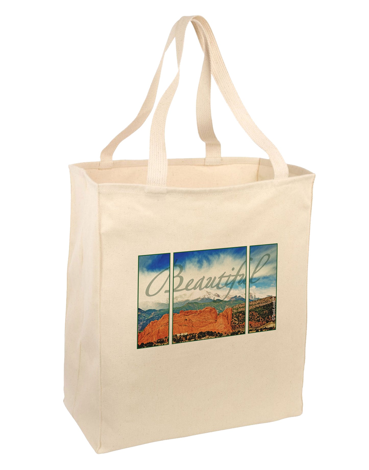 CO Beautiful View Text Large Grocery Tote Bag-Grocery Tote-TooLoud-Natural-Large-Davson Sales