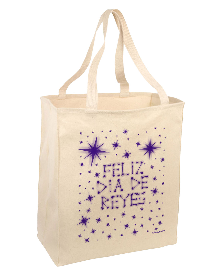 Feliz Dia de Reyes - Estrellas Brillantes Large Grocery Tote Bag by TooLoud-Grocery Tote-TooLoud-Natural-Large-Davson Sales