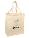 Cute Martini Text Large Grocery Tote Bag-Grocery Tote-TooLoud-Natural-Large-Davson Sales