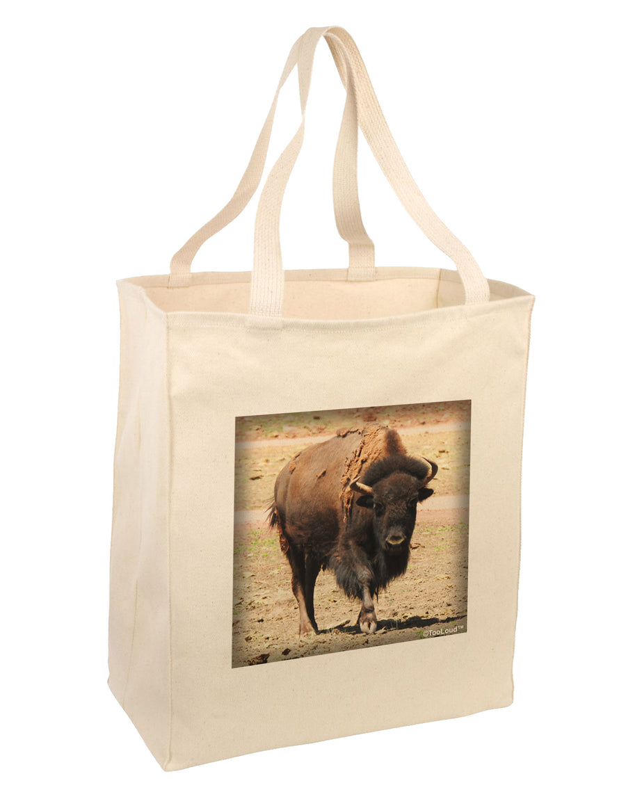 Strong Bison Large Grocery Tote Bag-Natural-Grocery Tote-TooLoud-Natural-Large-Davson Sales