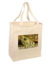 Menacing Turtle with Text Large Grocery Tote Bag-Natural-Grocery Tote-TooLoud-Natural-Large-Davson Sales