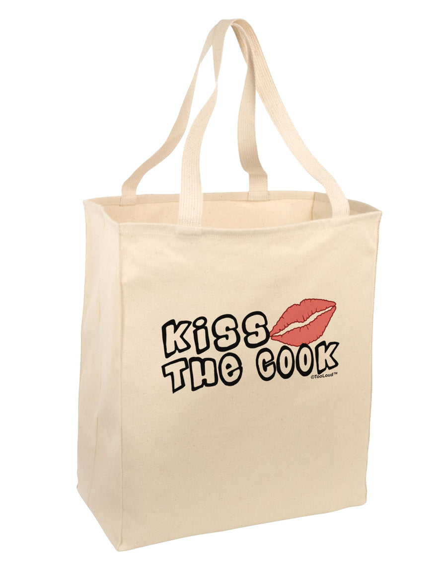 Kiss the Cook With Lips Large Grocery Tote Bag by TooLoud-Grocery Tote-TooLoud-Natural-Large-Davson Sales