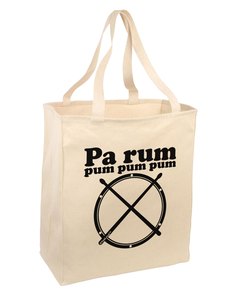 Pa Rum Pum Pum Pum BnW Large Grocery Tote Bag-Grocery Tote-TooLoud-Natural-Large-Davson Sales