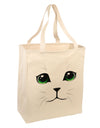 Green-Eyed Cute Cat Face Large Grocery Tote Bag-Grocery Tote-TooLoud-Natural-Large-Davson Sales