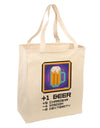 Pixel Beer Item Large Grocery Tote Bag-Grocery Tote-TooLoud-Natural-Large-Davson Sales