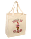 Cute Ice Cream Cone - Sweet As Ice Cream Large Grocery Tote Bag-Grocery Tote-TooLoud-Natural-Large-Davson Sales