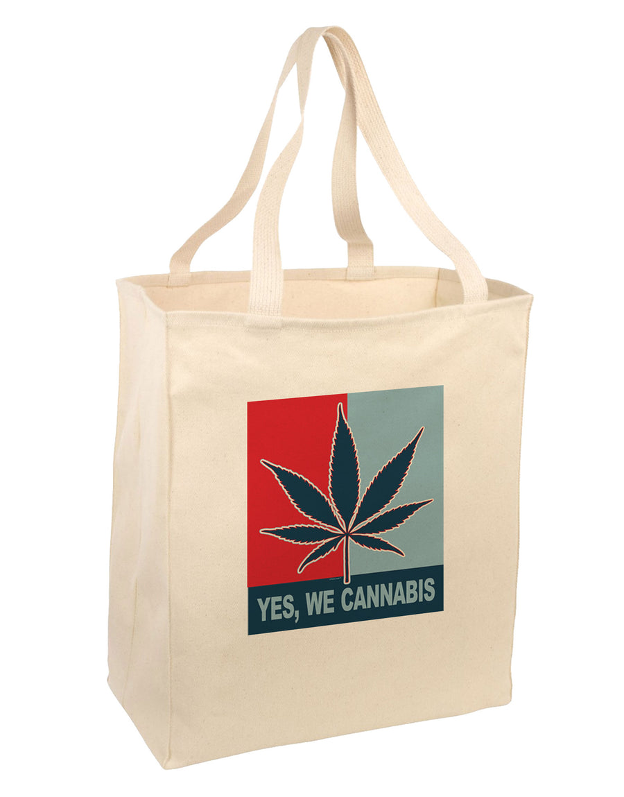 Yes We Cannabis - Marijuana Leaf Large Grocery Tote Bag-Grocery Tote-TooLoud-Natural-Large-Davson Sales