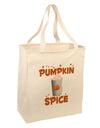 Pumpkin Spice Latte Hearts Large Grocery Tote Bag-Grocery Tote-TooLoud-Natural-Large-Davson Sales