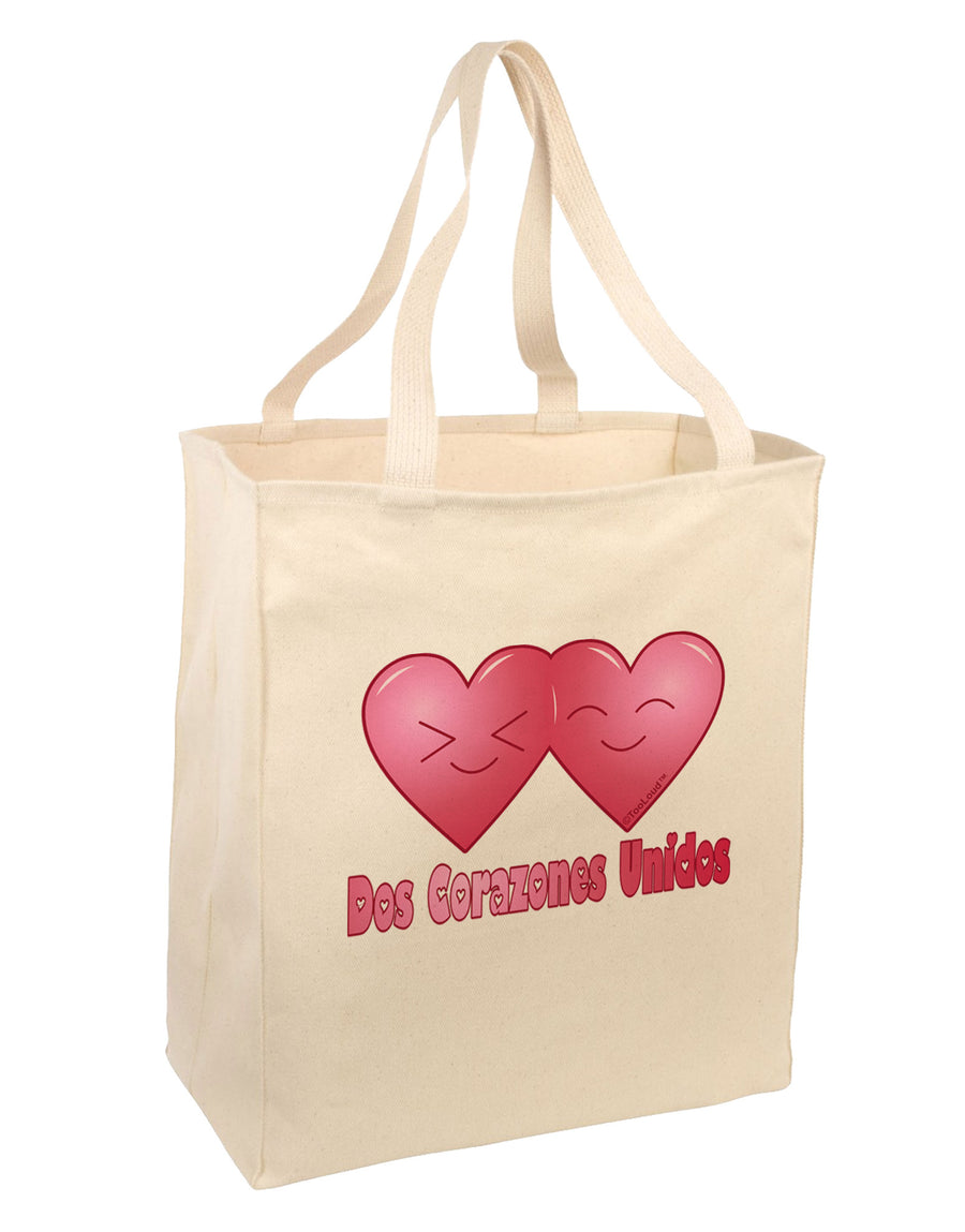 Dos Corazones Unidos Design Large Grocery Tote Bag by TooLoud-Grocery Tote-TooLoud-Natural-Large-Davson Sales