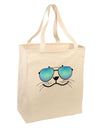 Kyu-T Face - Sealie Cool Sunglasses Large Grocery Tote Bag-Grocery Tote-TooLoud-Natural-Large-Davson Sales