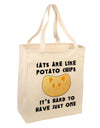 Cats Are Like Potato Chips Large Grocery Tote Bag by TooLoud-Grocery Tote-TooLoud-Natural-Large-Davson Sales