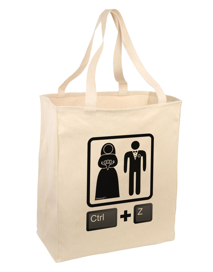 Ctrl Z - Marriage Large Grocery Tote Bag-Grocery Tote-TooLoud-Natural-Large-Davson Sales