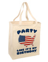 Party Like It's My Birthday - 4th of July Large Grocery Tote Bag-Grocery Tote-TooLoud-Natural-Large-Davson Sales