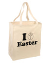 I Egg Cross Easter Design Large Grocery Tote Bag by TooLoud-Grocery Tote-TooLoud-Natural-Large-Davson Sales