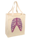 Human Purple Skeleton Bones Ribcage Large Grocery Tote Bag-Grocery Tote-TooLoud-Natural-Large-Davson Sales