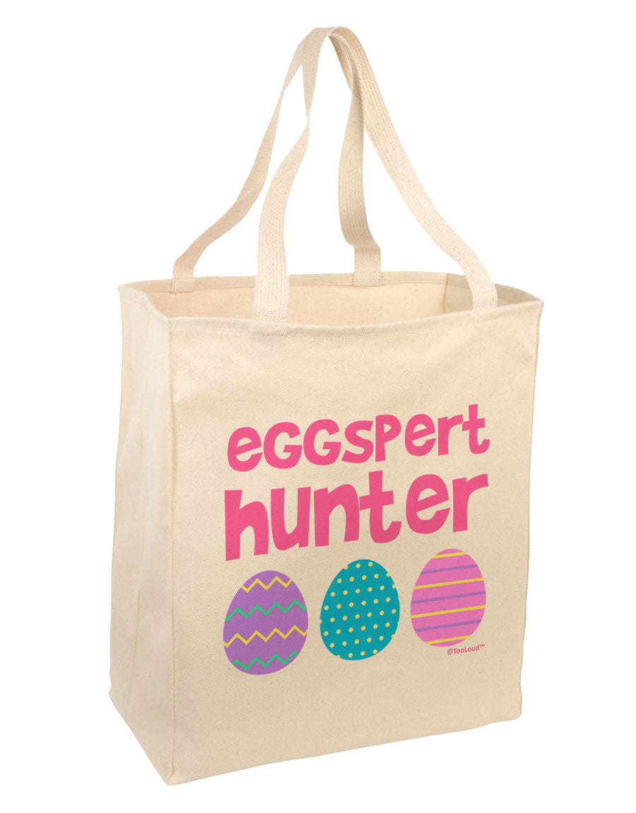 TooLoud Eggspert Hunter - Easter - Pink Large Grocery Tote Bag-Grocery Tote-TooLoud-Natural-Large-Davson Sales