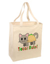 Tacos Rule Taco Cat Design Large Grocery Tote Bag by TooLoud-Grocery Tote-TooLoud-Natural-Large-Davson Sales