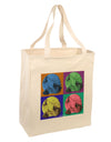 Three Wolves Howling - Pop-Art #2 Large Grocery Tote Bag by TooLoud-Grocery Tote-TooLoud-Natural-Large-Davson Sales