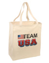 Sporty Team USA Large Grocery Tote Bag-Natural-Grocery Tote-TooLoud-Natural-Large-Davson Sales