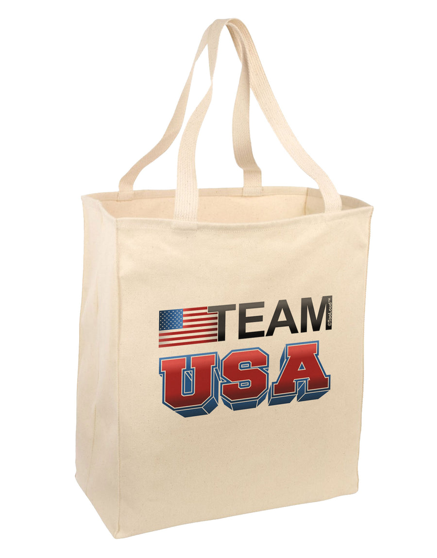 Sporty Team USA Large Grocery Tote Bag-Natural-Grocery Tote-TooLoud-Natural-Large-Davson Sales