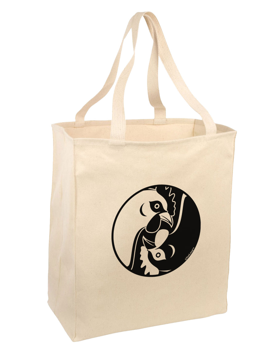 TooLoud Yin Yang Chicken Large Grocery Tote Bag-Grocery Tote-TooLoud-Natural-Large-Davson Sales