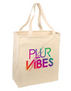 PLUR Vibes Large Grocery Tote Bag-Grocery Tote-TooLoud-Natural-Large-Davson Sales