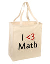 I Heart Math Large Grocery Tote Bag by TooLoud-Grocery Tote-TooLoud-Natural-Large-Davson Sales