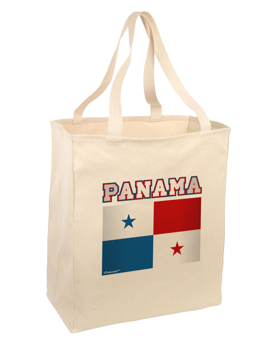 Panama Flag Large Grocery Tote Bag-Grocery Tote-TooLoud-Natural-Large-Davson Sales