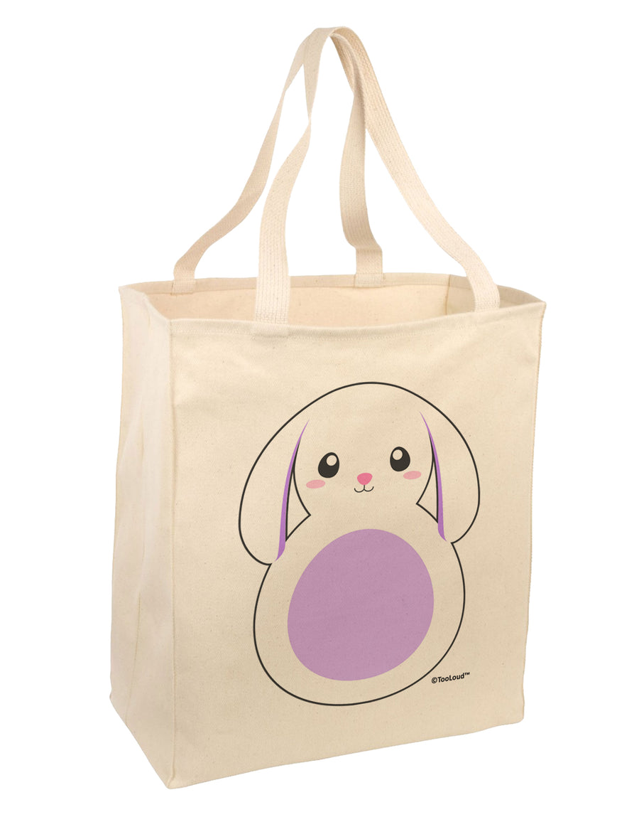 Cute Bunny with Floppy Ears - Purple Large Grocery Tote Bag by TooLoud-Grocery Tote-TooLoud-Natural-Large-Davson Sales