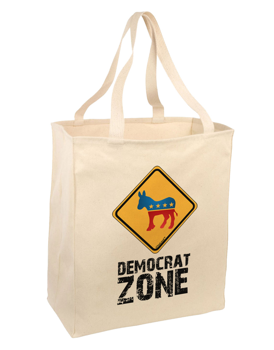 Democrat Zone Large Grocery Tote Bag-Grocery Tote-TooLoud-Natural-Large-Davson Sales