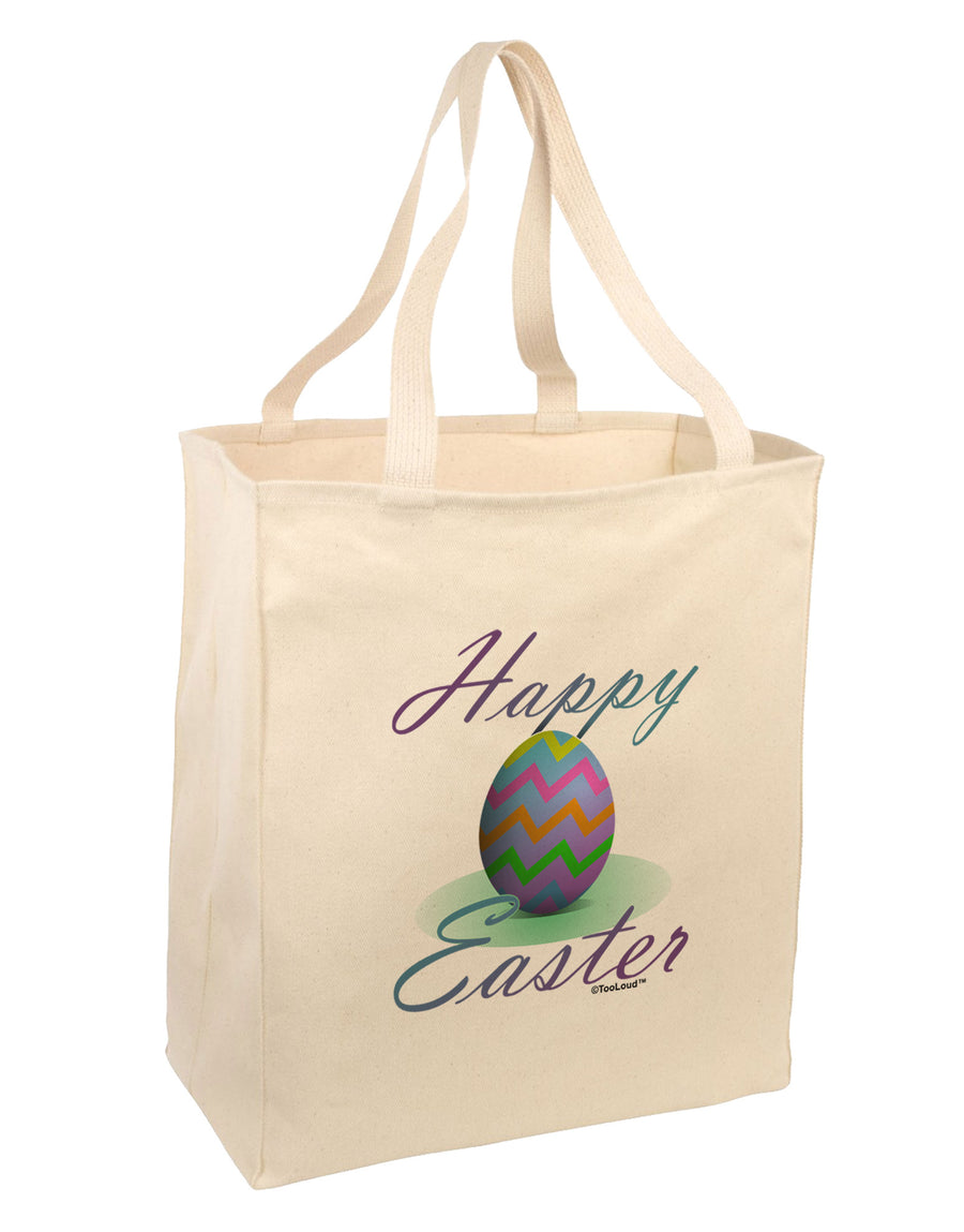 One Happy Easter Egg Large Grocery Tote Bag-Grocery Tote-TooLoud-Natural-Large-Davson Sales