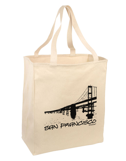 Bay Bridge Cutout Design - San Francisco Large Grocery Tote Bag by TooLoud-Grocery Tote-TooLoud-Natural-Large-Davson Sales
