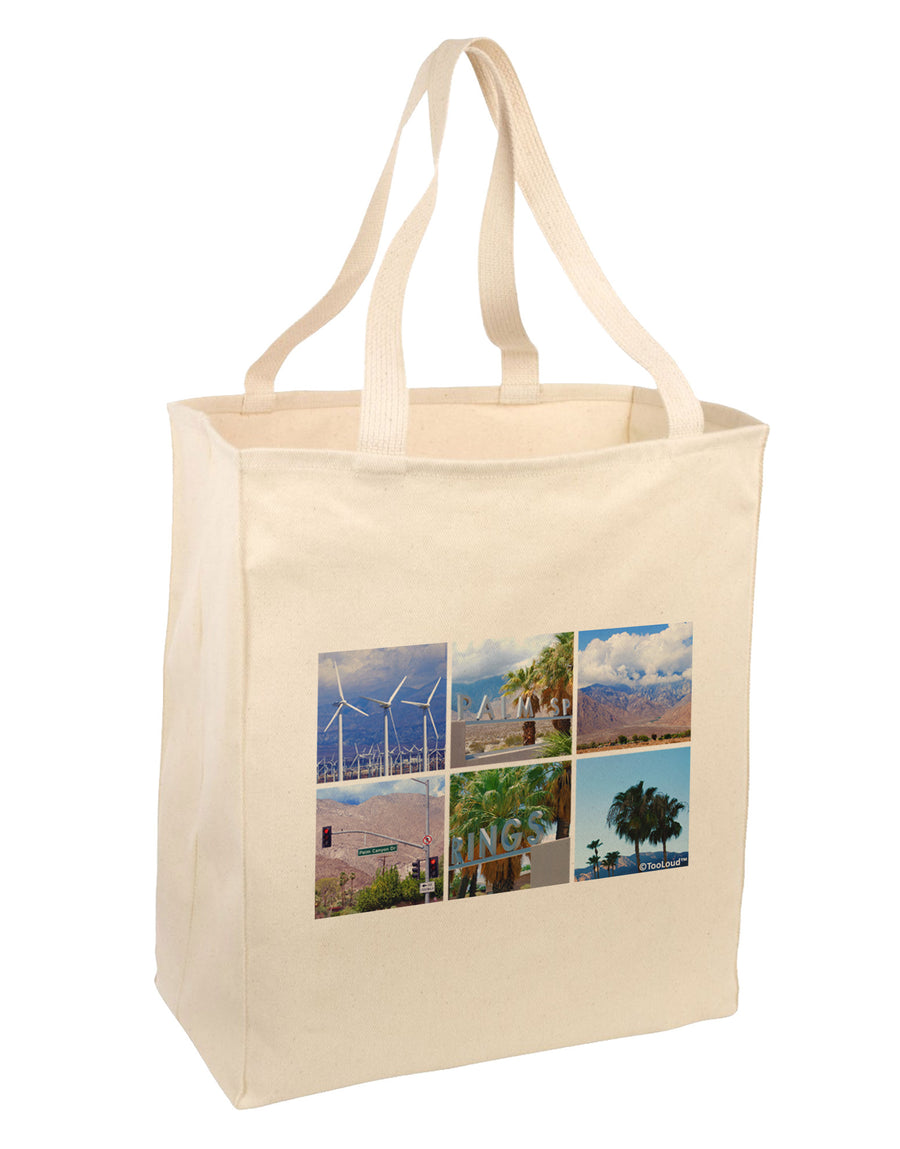 Palm Springs Square Collage Large Grocery Tote Bag-Grocery Tote-TooLoud-Natural-Large-Davson Sales