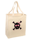 Pink and Black Crossbones Girl Large Grocery Tote Bag-Grocery Tote-TooLoud-Natural-Large-Davson Sales