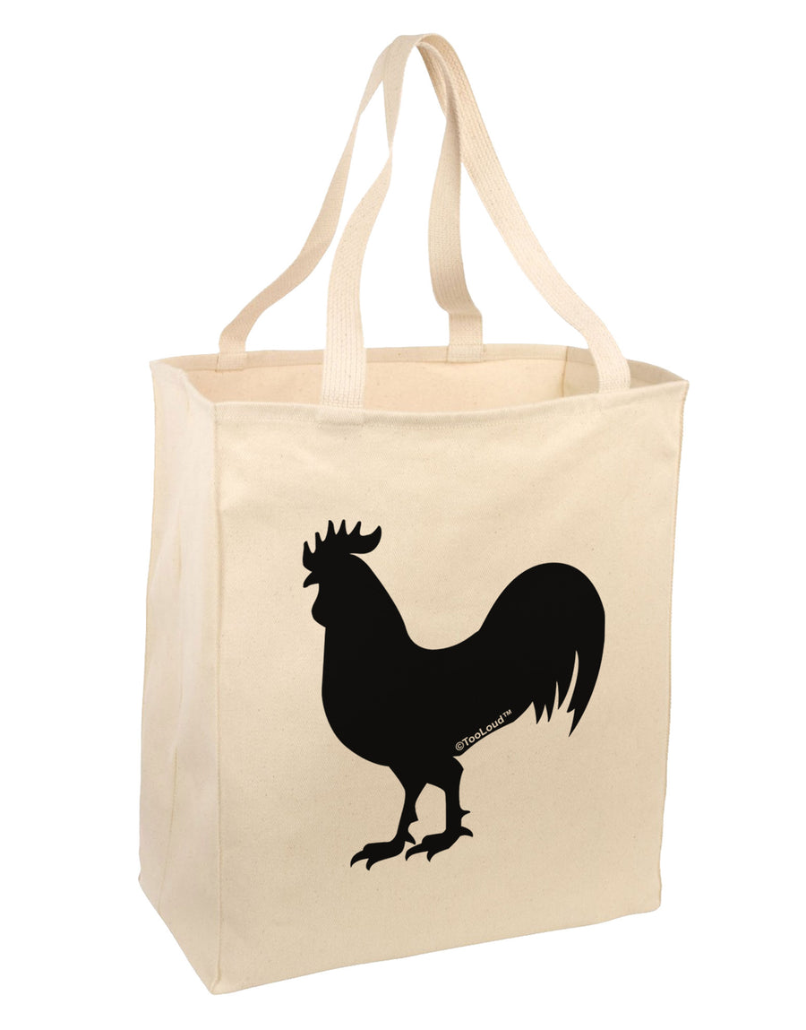 Rooster Silhouette Design Large Grocery Tote Bag-Grocery Tote-TooLoud-Natural-Large-Davson Sales