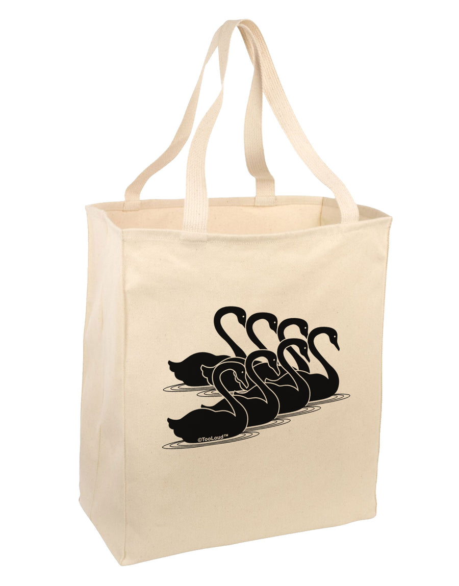 Seven Swans A Swimming Large Grocery Tote Bag-Grocery Tote-TooLoud-Natural-Large-Davson Sales