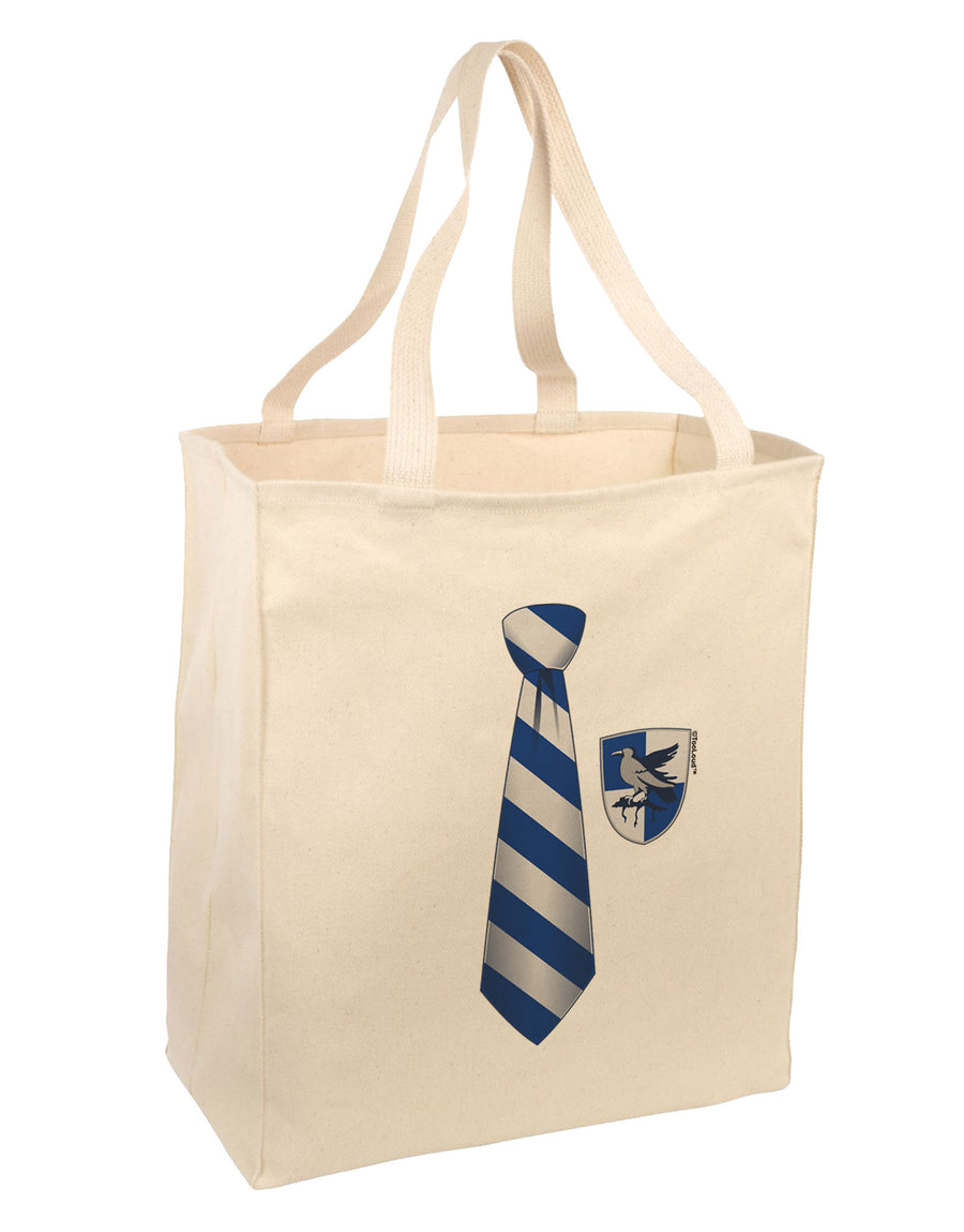 Wizard Tie Blue and Silver Large Grocery Tote Bag-Grocery Tote-TooLoud-Natural-Large-Davson Sales