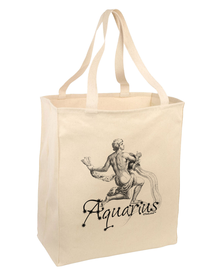 Aquarius Illustration Large Grocery Tote Bag-Grocery Tote-TooLoud-Natural-Large-Davson Sales