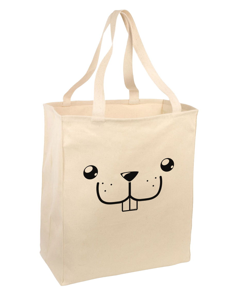 Kyu-T Face - Buckley the Beaver Large Grocery Tote Bag-Grocery Tote-TooLoud-Natural-Large-Davson Sales