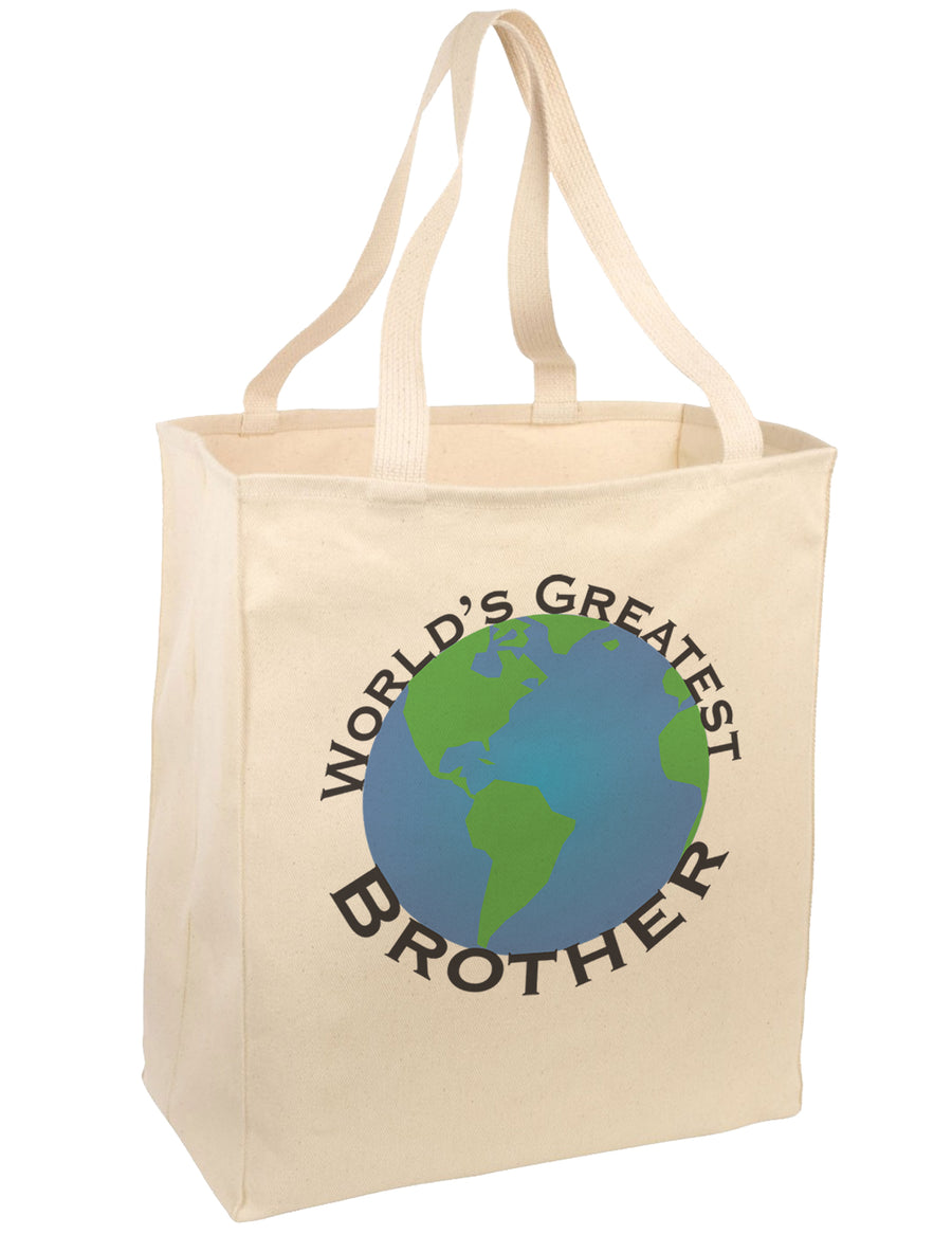 World's Greatest Brother Large Grocery Tote Bag-Grocery Tote-TooLoud-Natural-Large-Davson Sales