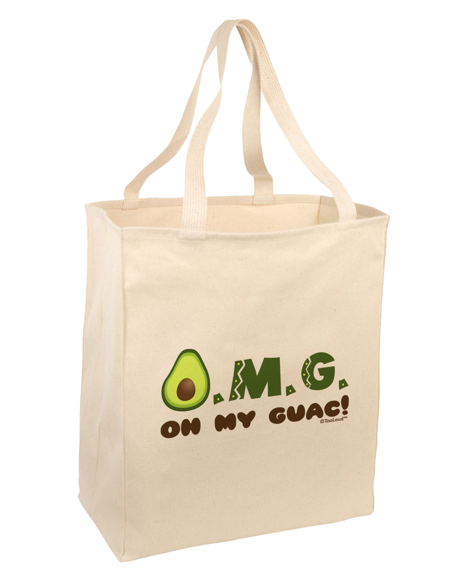 OMG - Oh My Guac - Guacamole Design Large Grocery Tote Bag by TooLoud-Grocery Tote-TooLoud-Natural-Large-Davson Sales