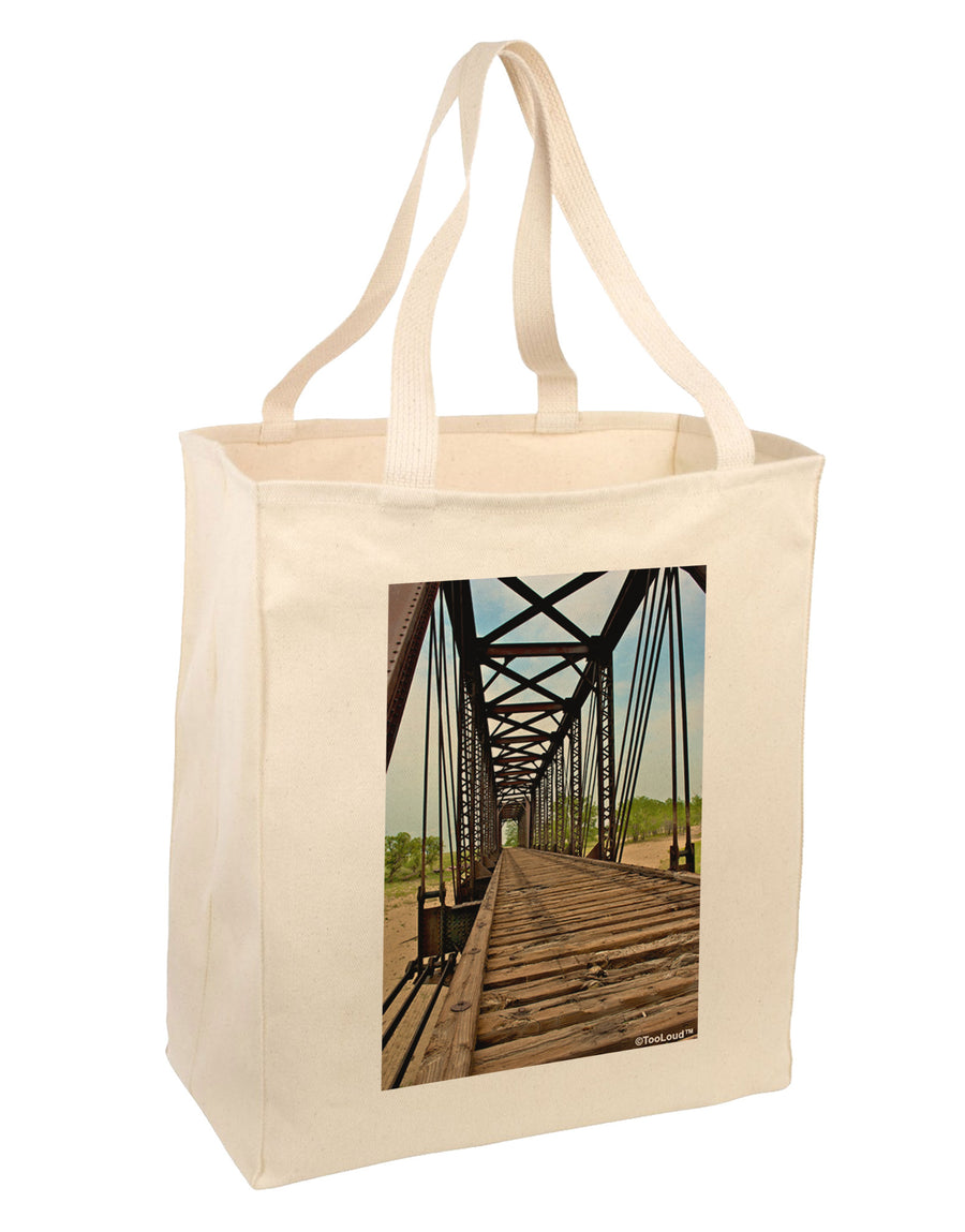 Colorado Landscape Bridge Large Grocery Tote Bag-Grocery Tote-TooLoud-Natural-Large-Davson Sales